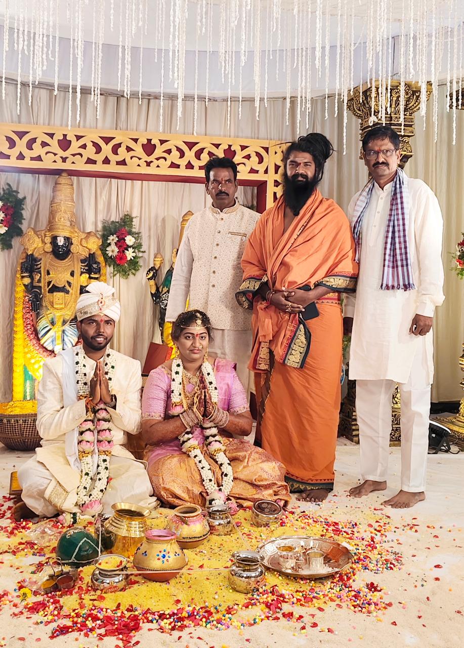 Blessing a newlywed couple